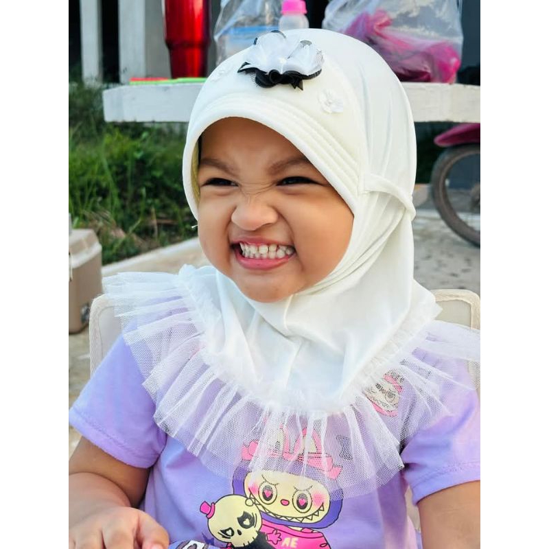 💕ผ้าคลุมผมเด็ก​ ​ฮิญาบเด็ก​  ผ้าคลุมเด็ก  ผ้ายืดคริสตัล 💕