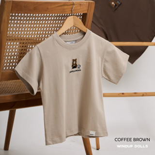COFFEE BROWN - เสื้อยืด Baby tee ผ้าCotton ลายปักหมีคอฟฟี่ ☕…