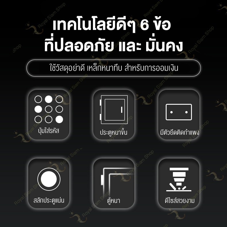 ตู้เซฟ ตู้เซฟนิรภัย ตู้เซฟมีช่องหยอด นิรภัย ออมเงิน ออมสิน Safe box ใส่รหัส กุญแจ ขนาดมินิ หยอดเงินได้ เก็บเงินดี - รูปที่ 7