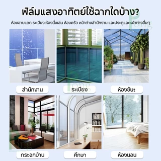 (ยาว 2เมตร)ฟิล์มกรองแสง กันความร้อน กันรังสีUV99% มองเห็นด้านเดียว ฟิล์มติดกระจก ฟิล์มปรอท ฟิล์มอาคาร Window Film