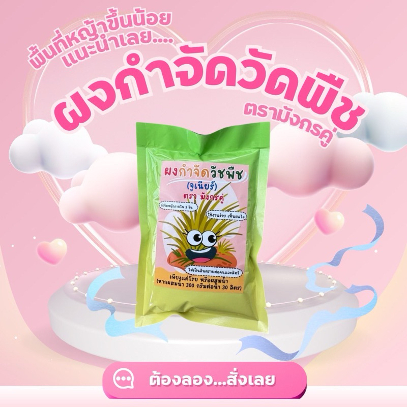 ผงกำจัดวัชพืช หญ้าตามซอกหิน ไม้เลื้อยทุกชนิด ปลอดภัยต่อคนและสัตว์เลี้ยง บรรจุ 300 กรัม