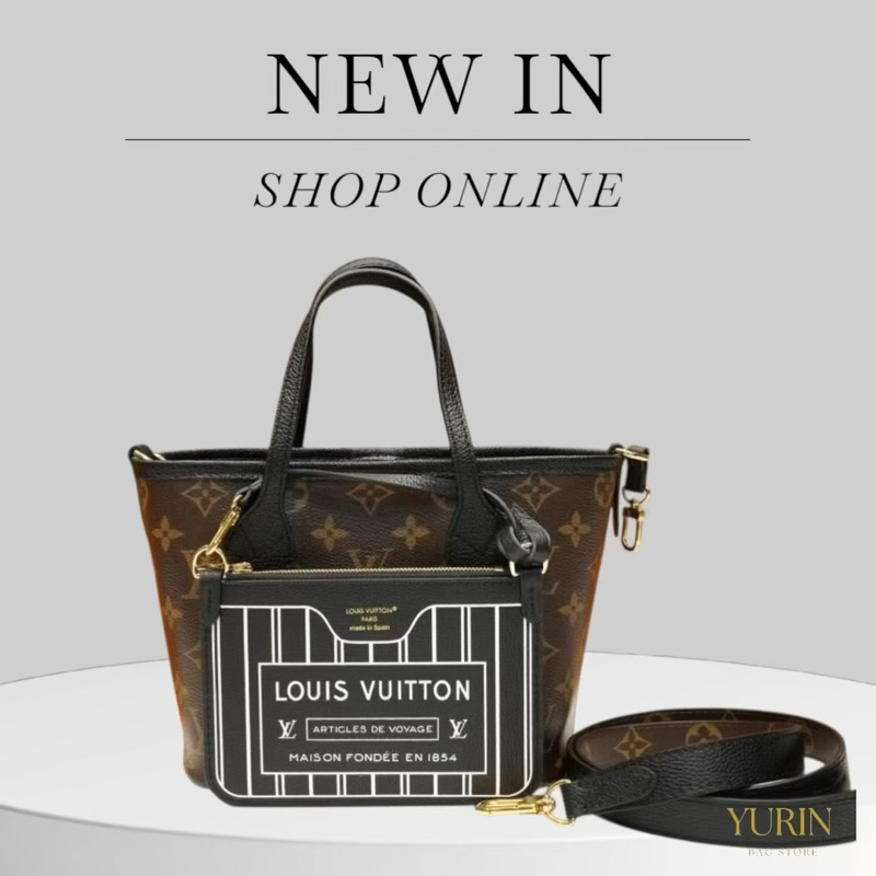 (VIP) L Neverfull Bandoulière Inside Out BB ใช้ได้ 2 ด้าน Size 26 cm หนังแท้ อุปกรณ์ครบ ส่งไว 3-5 วั