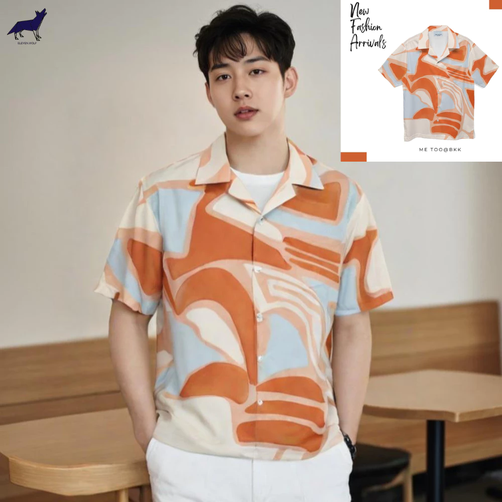 WOLF Hawaii Shirt เสื้อเชิ้ตแขนสั้น ลายดอกวินเทจ H251 thumbnail 7