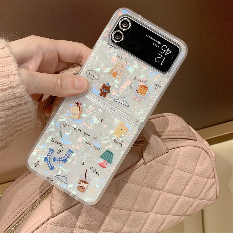 พร้อมส่งจากไทย ! เคสฟลิปหินอ่อนลายการ์ตูนแสนมินิมอล พร้อมสายคล้องมือ (2034) for Samsung Galaxy Z Flip6 Flip5 Flip4 Flip3 ราคา ถูกที่สุด ดีลบีเคเค แกลเลอรีภาพที่ 5