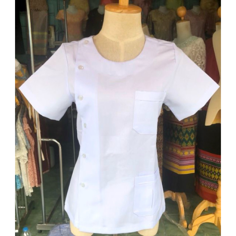 เสื้อกาวน์คอกลม ผ้าลีวาย S36