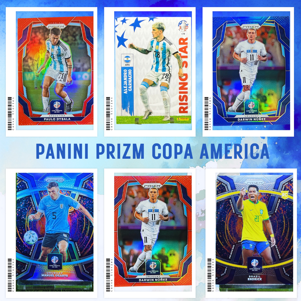 SET : PANINI PRIZM COPA AMERICA - PAULO DYBALA, DARWIN NUNEZ, UGARTE, ENDRICK, GARNACHO