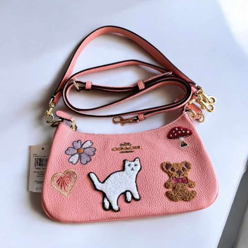 ✨(สด-ผ่อน)​กระเป๋าC420Ergo Shoulder Bag With Embellishment🔹 สี: Pink Multi