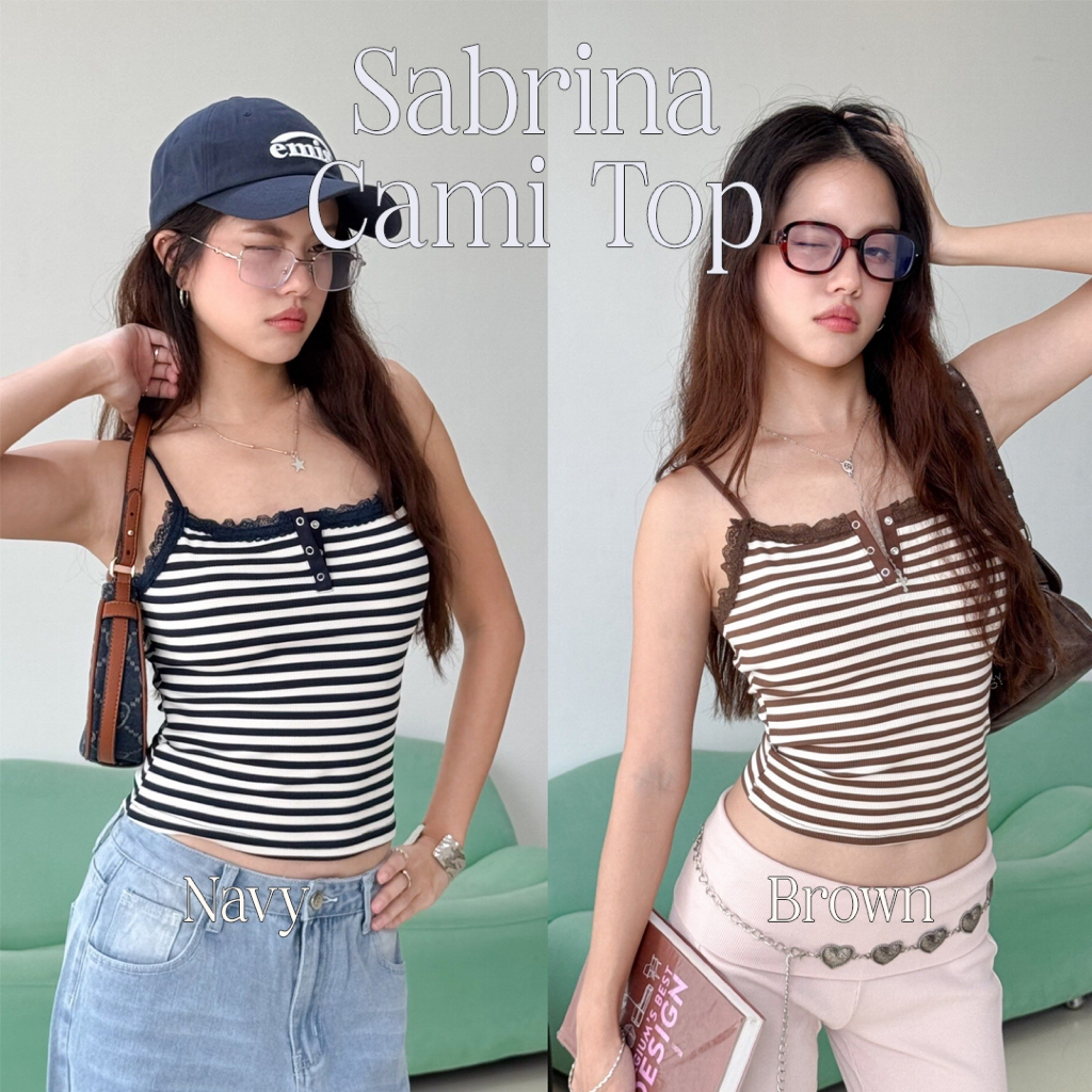 Choosedress A2003 Sabrina Cami Top เสื้อสายเดี่ยวลายทาง