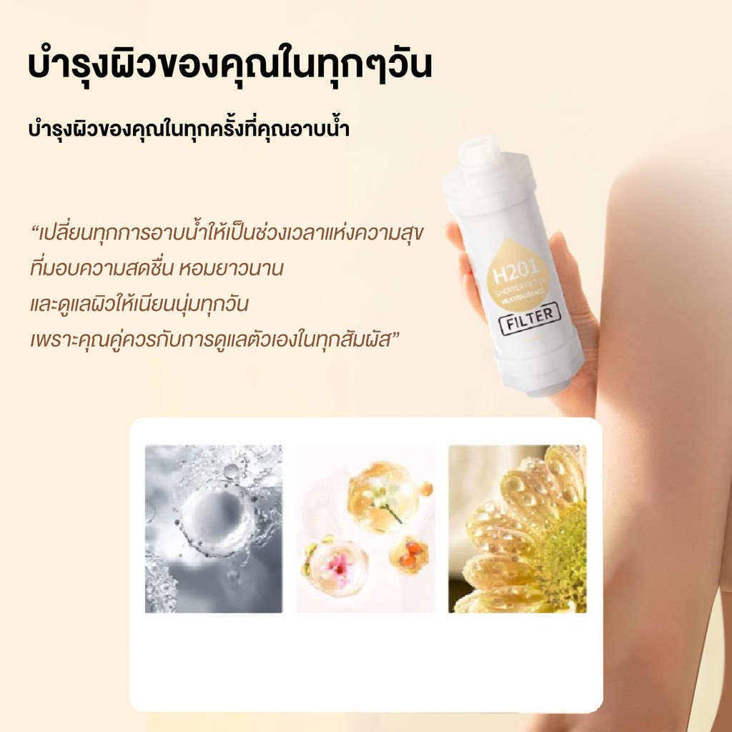 ไส้กรองฝักบัว ตัวกรองอาบน้ำ กรองน้ำฝักบัวลดสิว ตัวกรองฝักบัว สามารถกรองคลอรีนได้ถึง 99% ติดตั้งง่าย - รูปที่ 7
