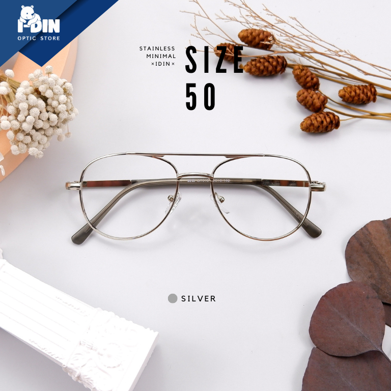 แว่นตา กรอบแว่นโลหะ ทรงนักบิน​ เกรดหน้าร้าน มีบริการตัดเลนส์สายตา ตัดแว่นตา ตัดแว่นสายตา ตัดแว่นกรองแสงสีฟ้า รุ่น316