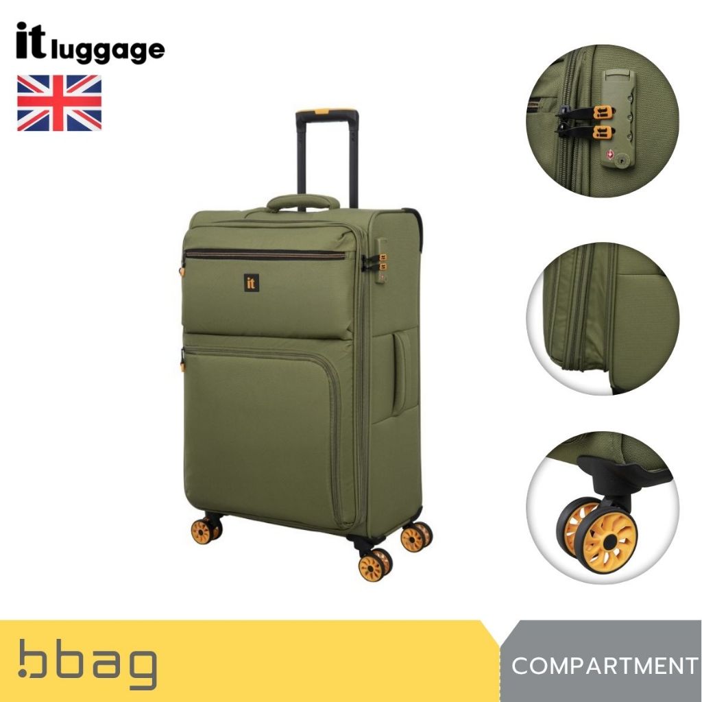 IT Luggage กระเป๋าเดินทางผ้า 20/24/28 นิ้ว รุ่น Compartment 3149 น้ำหนักเบา ซิปขยาย 25% 8 ล้อ TSA Lo
