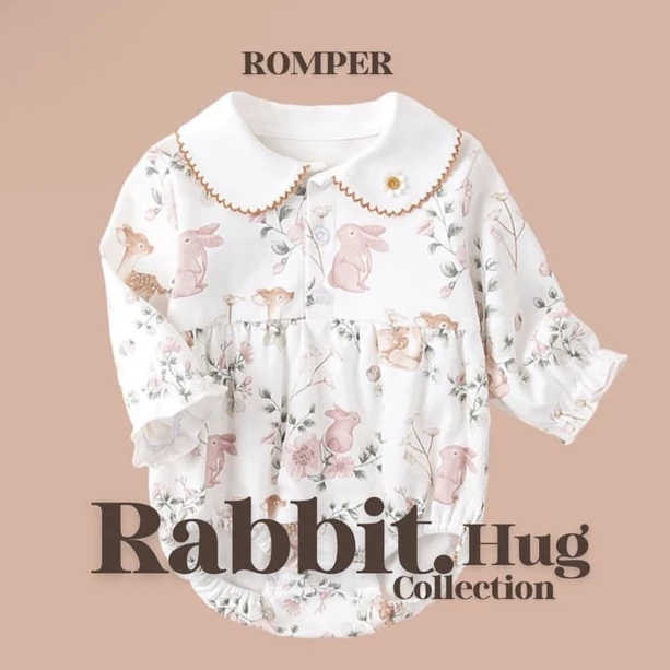 totty.apparel ชุดเด็กแรกเกิดผู้หญิง บอดี้สูทเด็กอ่อน 0-12เดือน ลายน่ารัก ผ้าเนื้อดีมาก (0085)