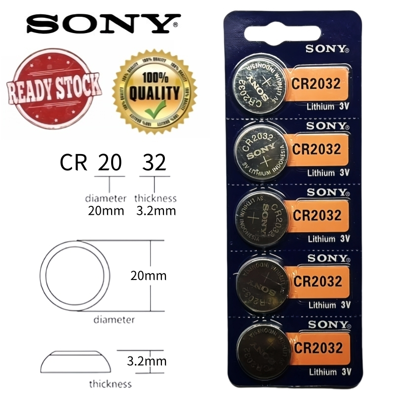 ของแท้ CR2032 ถ่านกระดุม SONY รุ่น CR2032 / CR2025 / CR2016 / CR1632 / CR1620 / CR1616 / CR1220 3V L
