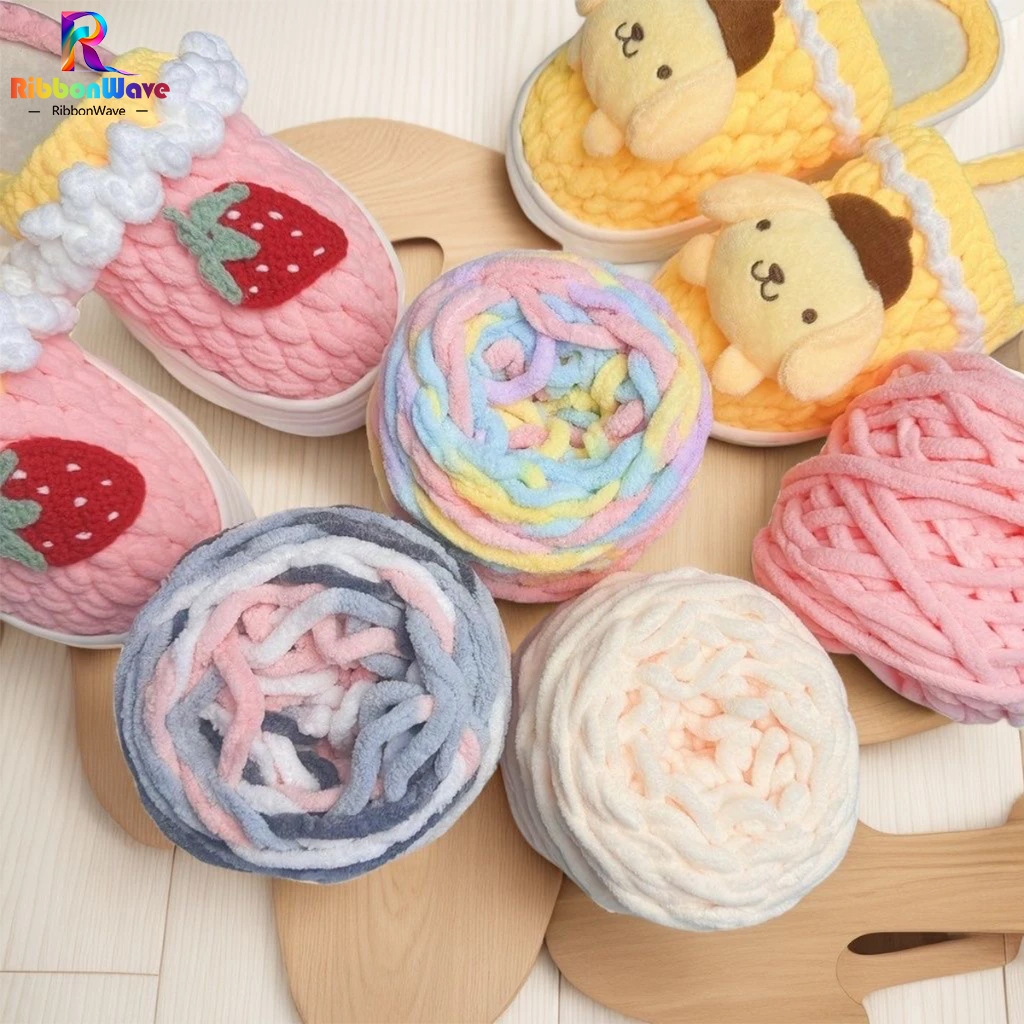 ไหมพรมเส้นใหญ ไหมพรมคอตตอน เส้นด้ายถัก 1ply 100กรัม เนื้อนิ่ม DIY ถักมือ  พร้อมส่งจากไทย - รูปที่ 5