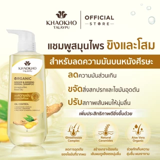 Khaokho Talaypu เขาค้อทะเลภู แชมพู สูตรโสมและขิง ช่วยลดความมันและคันหนังศีรษะ (450 มล.)
