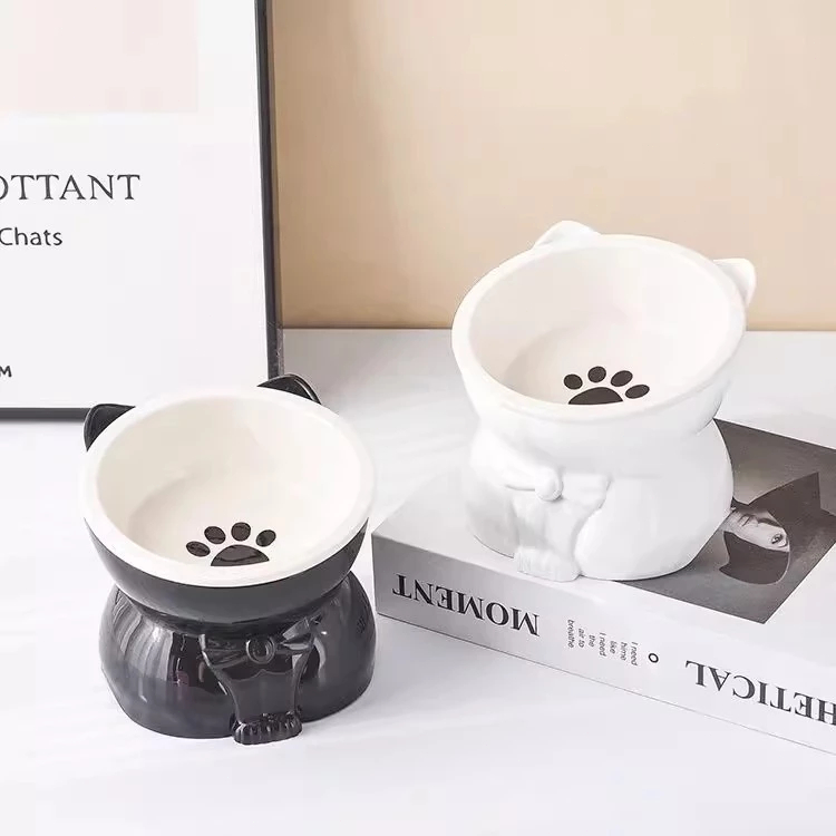 🐾 จัดส่งในกรุงเทพฯ 🐾ชามอาหารแมวเซรามิค ชามอาหารสัตว์เลี้ยง ชามทรงสูง ป้องกันการพลิกคว่ํา สุนัข แมว