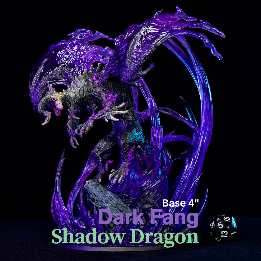 DnD Dragon I Dark Fang, Shadow Dragon (งานเรซิ่นยังไม่ลงสี) ขนาดฐาน 4 นิ้ว