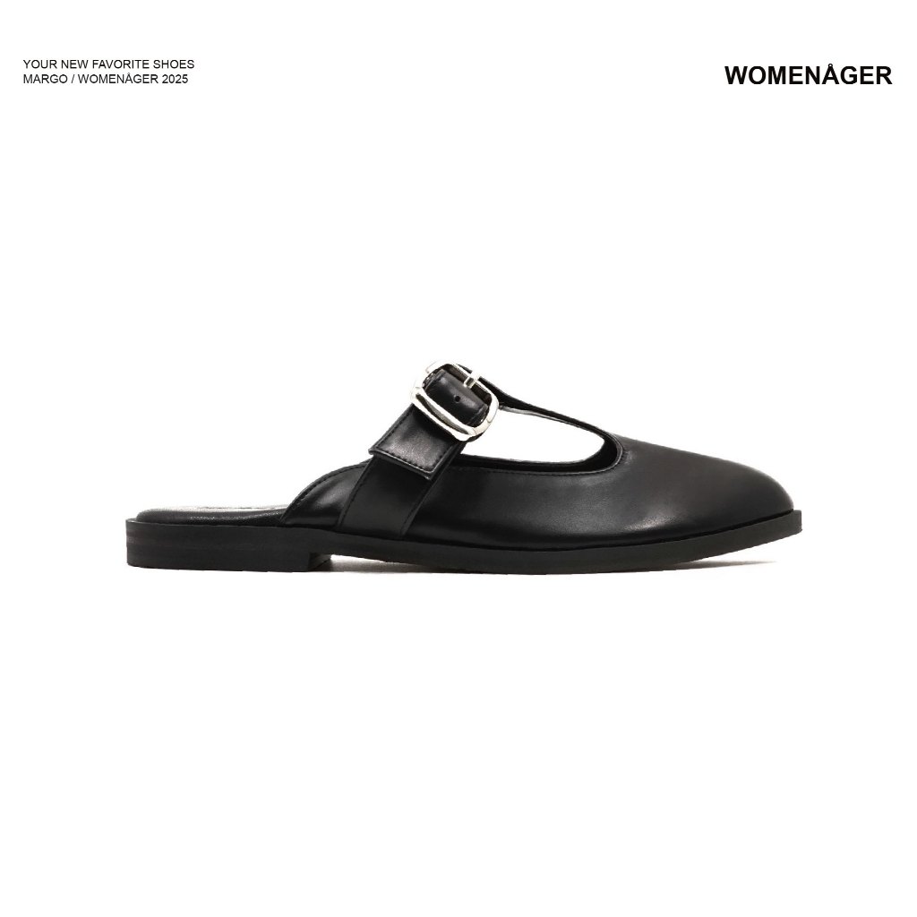 womenager - Margo Black รองเท้าแตะคัทชูเปิดส้น สวมใส่ง่าย