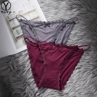 YOYO กางเกงในหญิง sexy สายเดี่ยว แต่งโบว์น่ารัก ขอบลูกไม้ เนื้อนิ่ม ใส่สบาย ระบายอากาศ แถมเซ็กซี่ อีกต่างหาก รุ่น0920