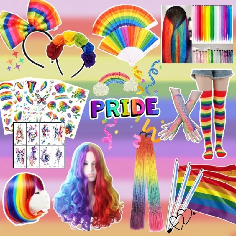 สินค้า PRIDE​ MONTH​ สินค้า LGBTQ สีรุ้ง วิกสีรุ้ง พร้อมส่งจากไทย