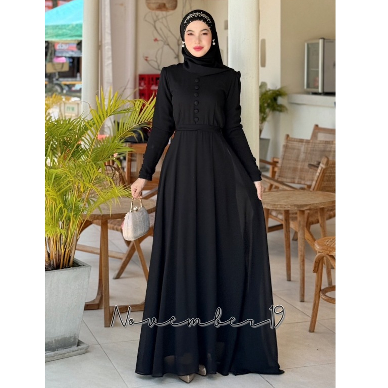 เดรส พร้อมส่ง รุ่นเลดี้ งานเนื้อผ้าชีฟอง ชุดอิสลาม เดรสมุสลิม เดรสยาวใส่เที่ยว ใส่ออกงาน