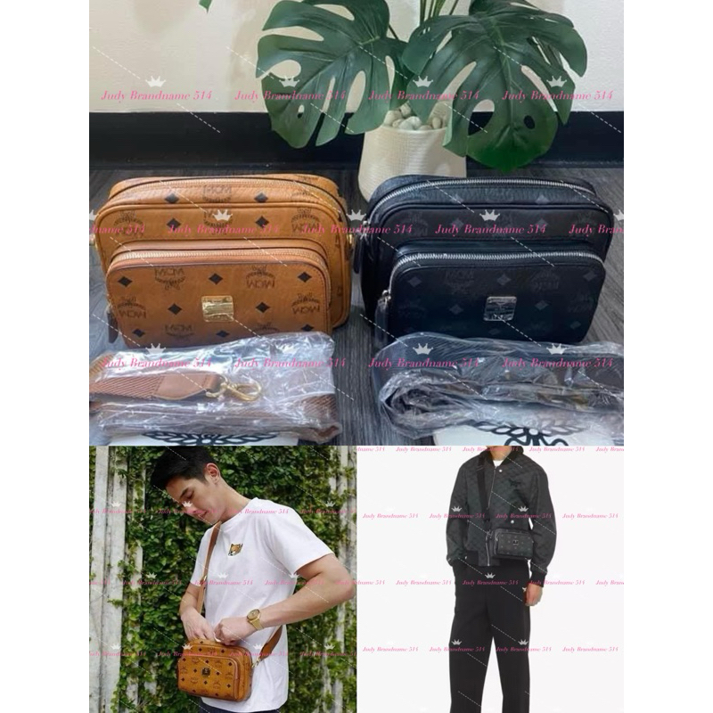 New mcm crossbody small size สีดำ/สีน้ำตาล