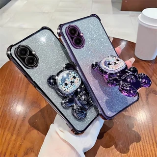 เคสหมี LOVE กริตเตอร์ สำหรับ Samsung A07 A08 A06 4G/5G A05 A12 S24Ultra S26 S26+ S26Ultra กันกระแทก น่ารัก ตั้งได้