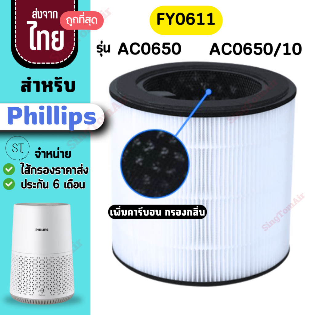 AC0650 AC0650/10 FY0611 ไส้กรอง สำหรับ Philips AC0650 AC0650/10 FY0611 ไส้กรอง สำหรับ ฟิลลิปAC0650