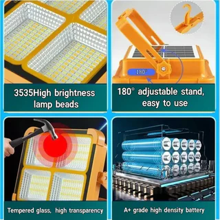 ไฟโซล่าเซลล์ 20000W สปอตไลท์พกพา โซล่าเซลล์ โซล่าเซลล์USB ไฟฉุกเฉินในบ้านกันน้ำ สว่างมาก ไฟพกพาอเนกประสง