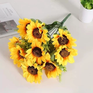 [สินค้าพร้อมส่ง] 1 ช่อ 10 ดอก ช่อดอกทานตะวัน ขนาดยาว 42 cm ดอกกว้าง 11 cm รุ่น 4225