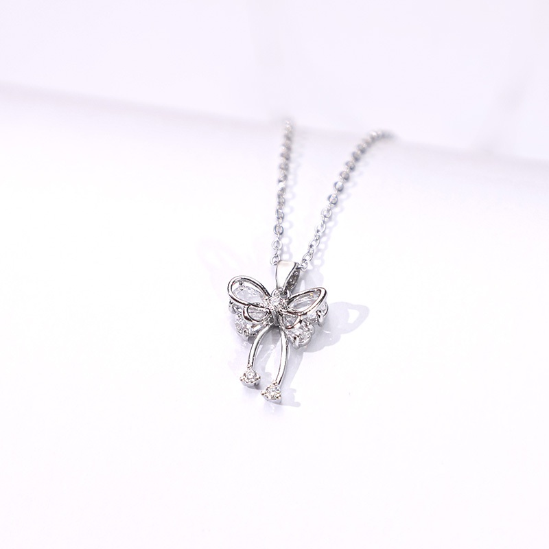 พร้อมส่ง สร้อยคอเงิน ผีเสื้อประดับเพทาย แฟชั่น เครื่องประดับหญิง ของขวัญวันเกิด
