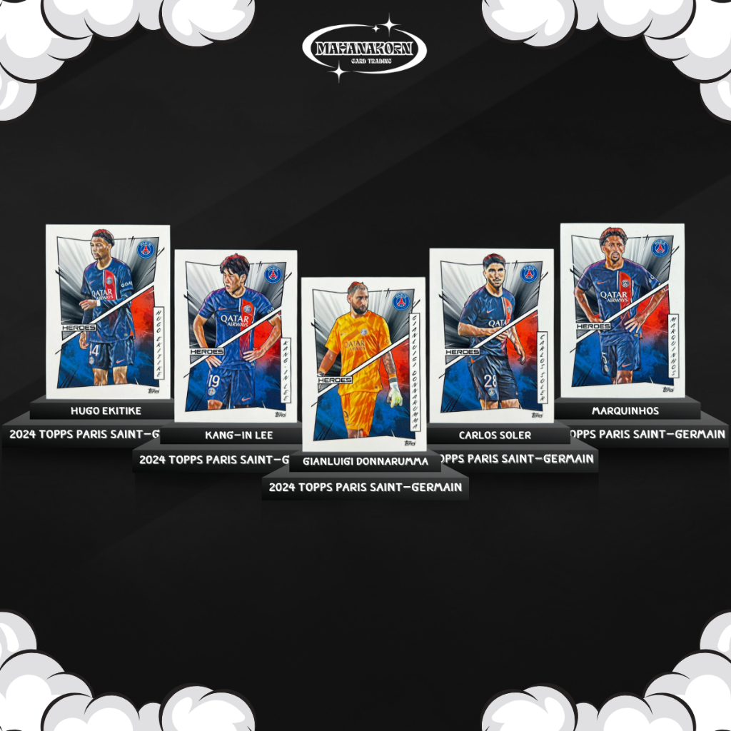 2024 Topps Paris Saint-Germain Graphic Hero Kang-In Lee/ Carlos Soler/ Hugo Ekitike/ Gianluigi Donna