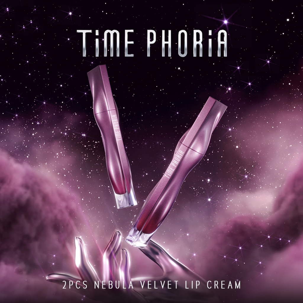 [เซตคู่ สีขายดี] Time Phoria Nebula Velvet Lip Cream  ลิปแมตต์เนื้อนุ่มดุจกำมะหยี่ เกลี่ยง่าย ไม่ตกร