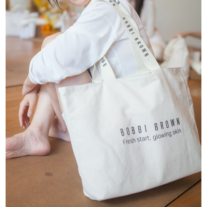 Fresh Start, Glowing Skin Bobbiw brown tote bag กระเ๋าผ้าแคนวาส จุมาก สวยมาก