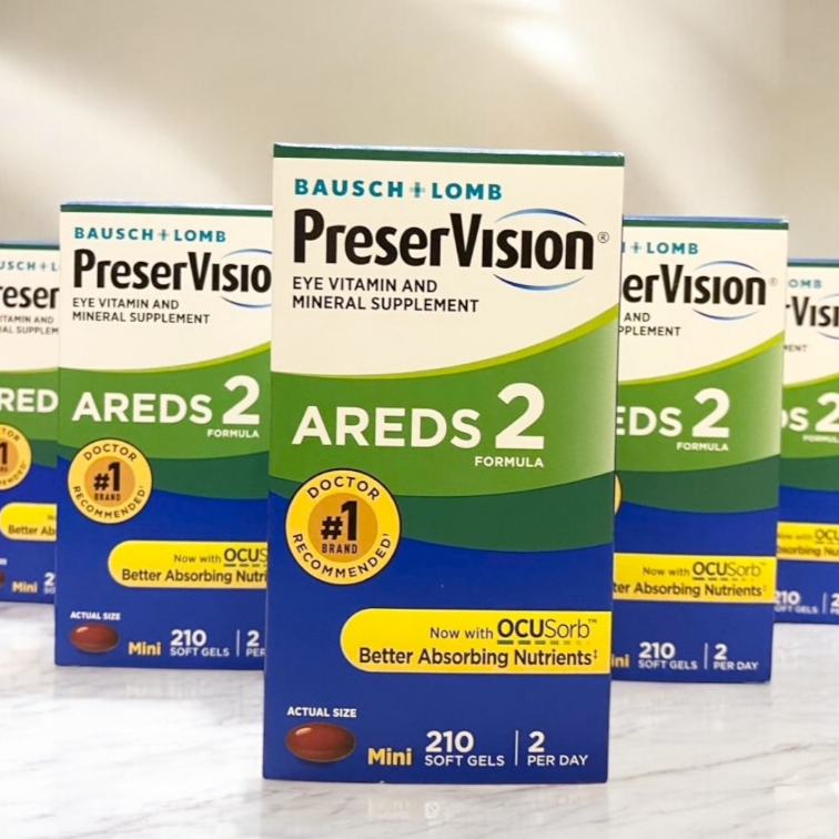 🔥🔥Exp.08/2026 (210 เม็ด) BAUSCH + LOMB PreserVision Eye Vitamin AREDS 2