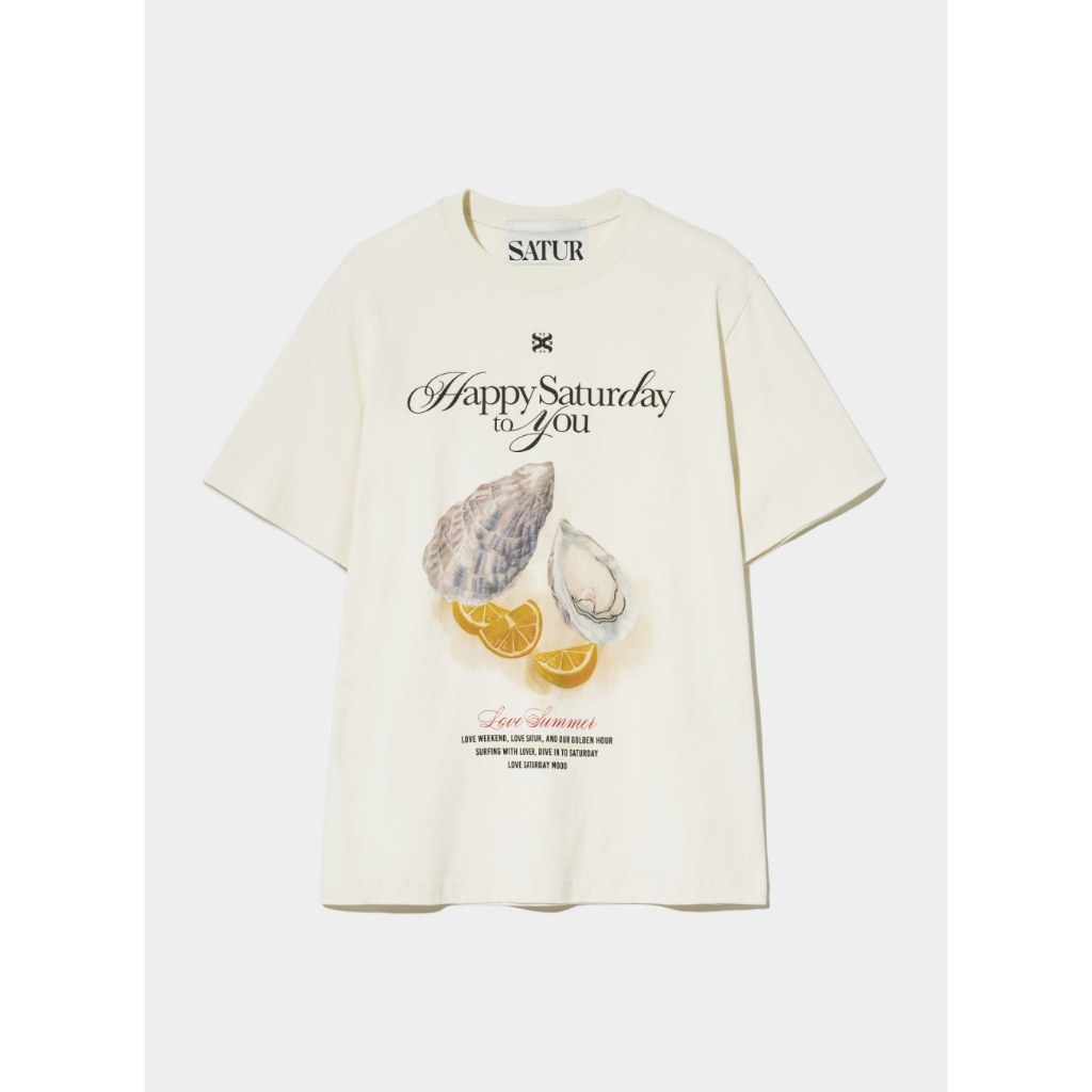SATUR เสื้อยืด รุ่น Oyster Graphic T-Shirt Cream (60062SOTSSU_S5CMXX)