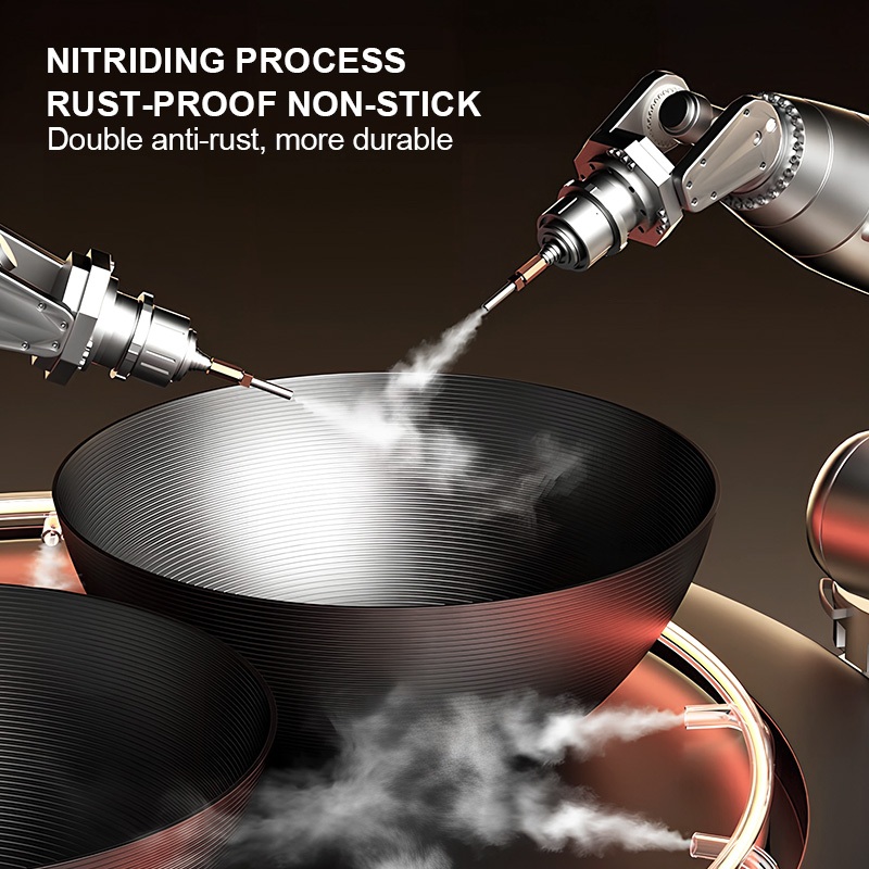 SUPVIBE กระทะเหล็ก กระทะเหล็กเผา 24cm ขนาดเล็ก ไม่เคลือบผิว ใช้ได้กับเตาทุกประเภท สามารถแขวนได้ - รูปที่ 4