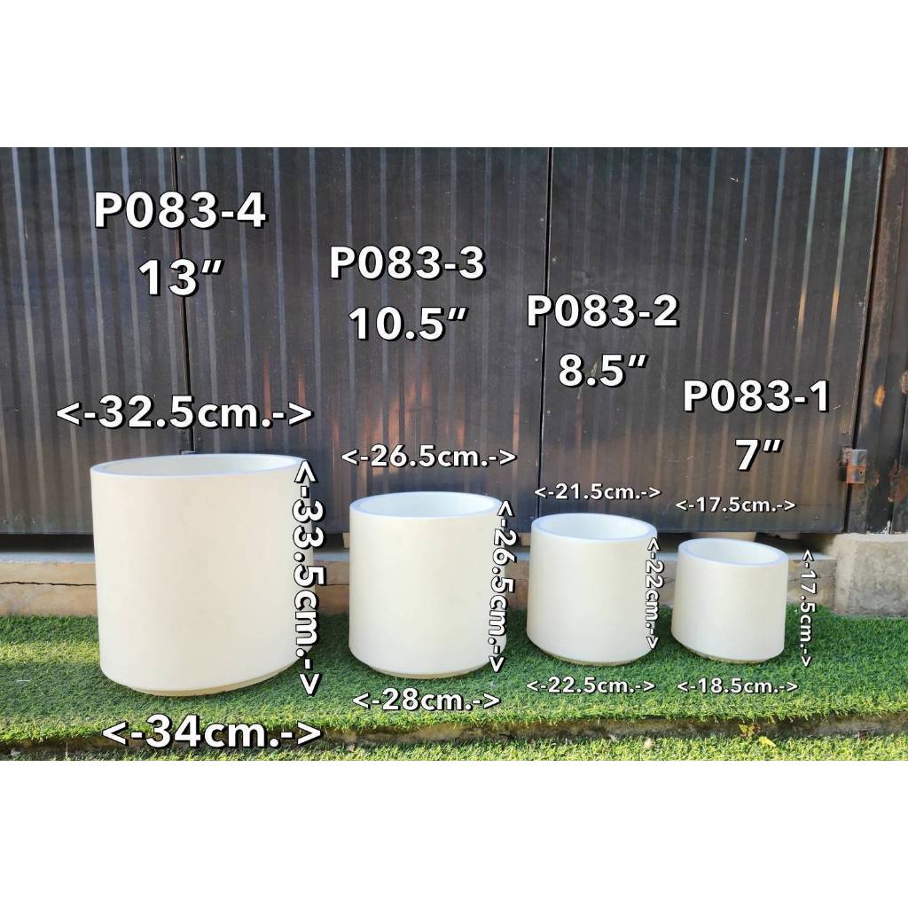 กระถางพลาสติก โมเดิร์น ทรงกลม เกรดดี ใส่ต้นไม้ประดิษฐ์ หรือ ปลูกต้นไม้จริงได้ สวยงาม