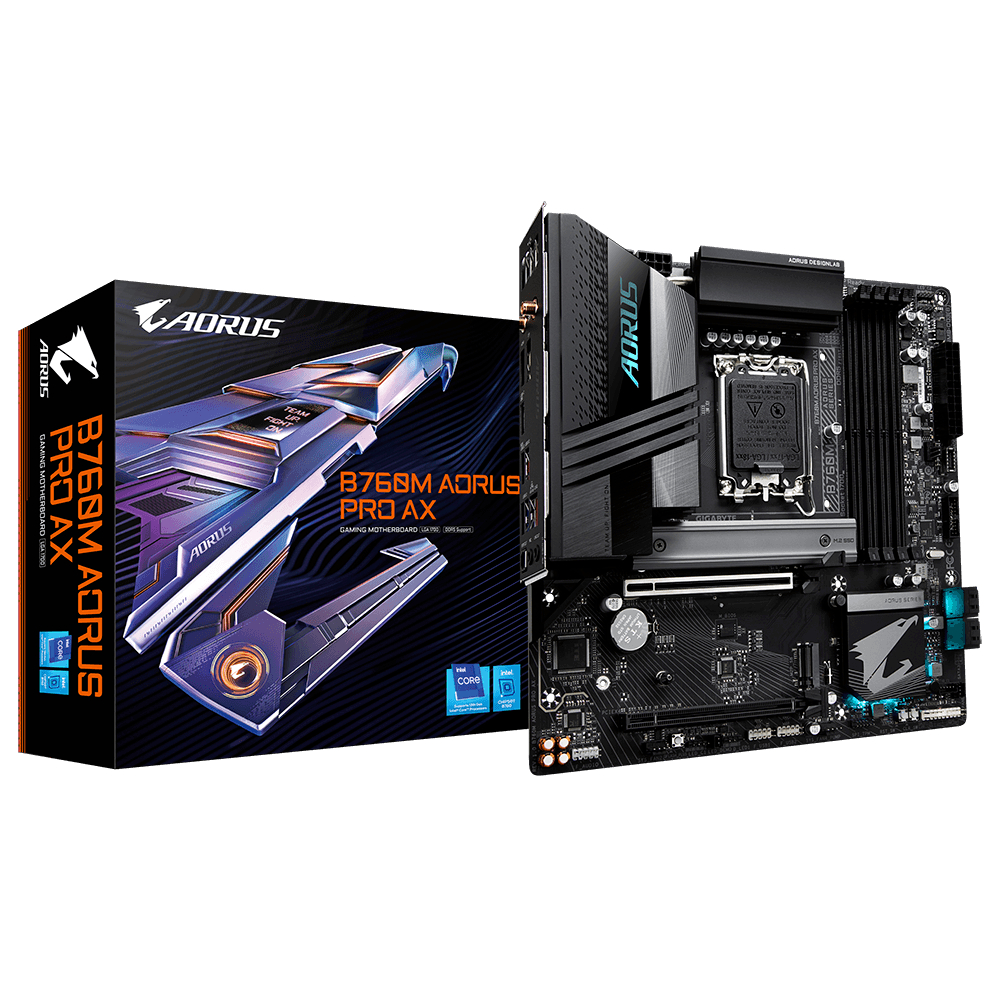 MAINBOARD (เมนบอร์ด) 1700 GIGABYTE B760M AORUS PRO AX WIFI (DDR5) ประกันศูนย์ไทย พร้อมส่ง