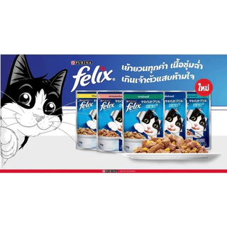Felix อาหารเปียกแมว ทุกรส 85g. 1ลัง (24ซอง)