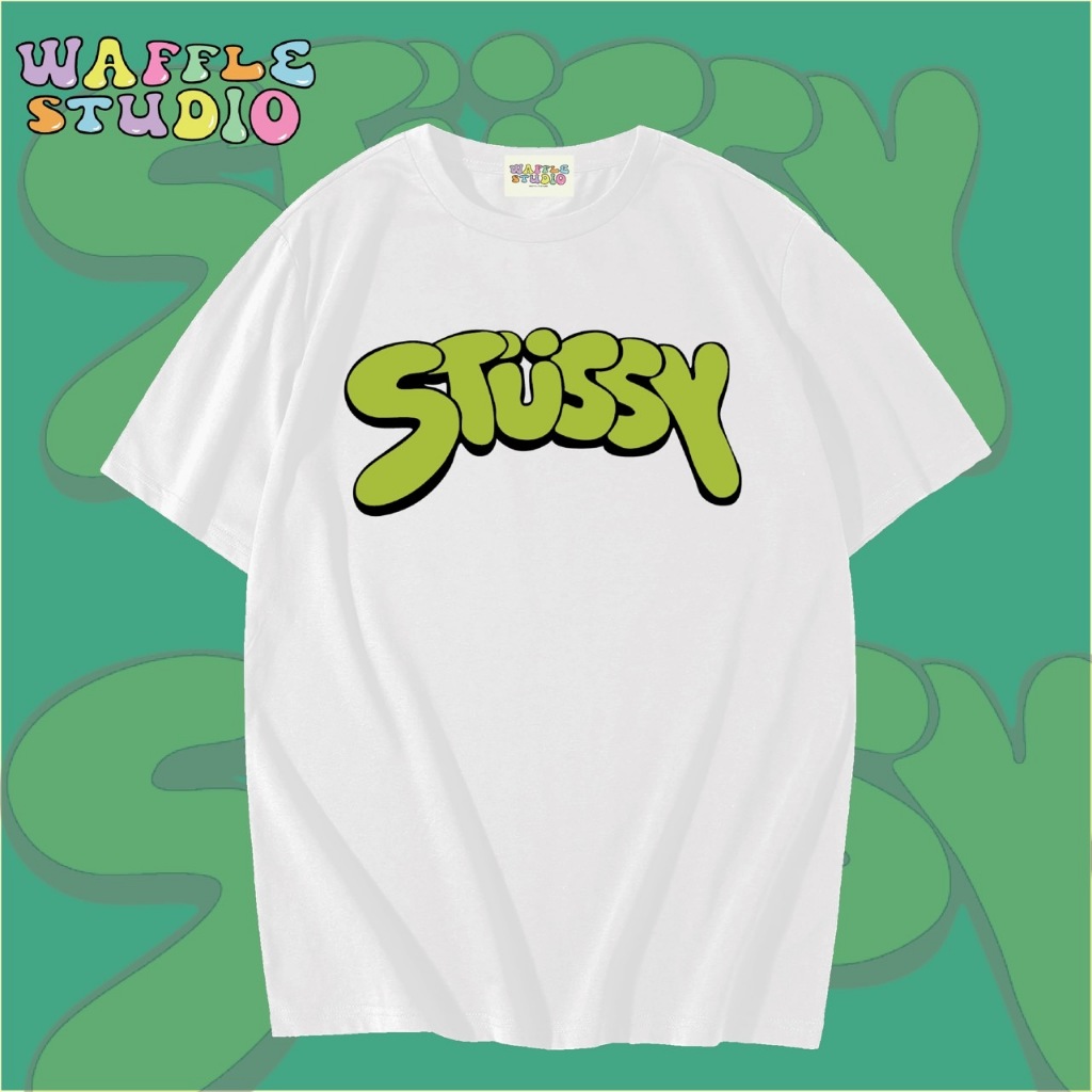 [ส่งฟรี 🔥 ] WS0345 เสื้อยืดโอเวอร์ไซส์ เสื้อยืดเกาหลี ผ้าคอตตอน100% เสื้อยืด Stussy สตรีท WAFFLE STUDIO