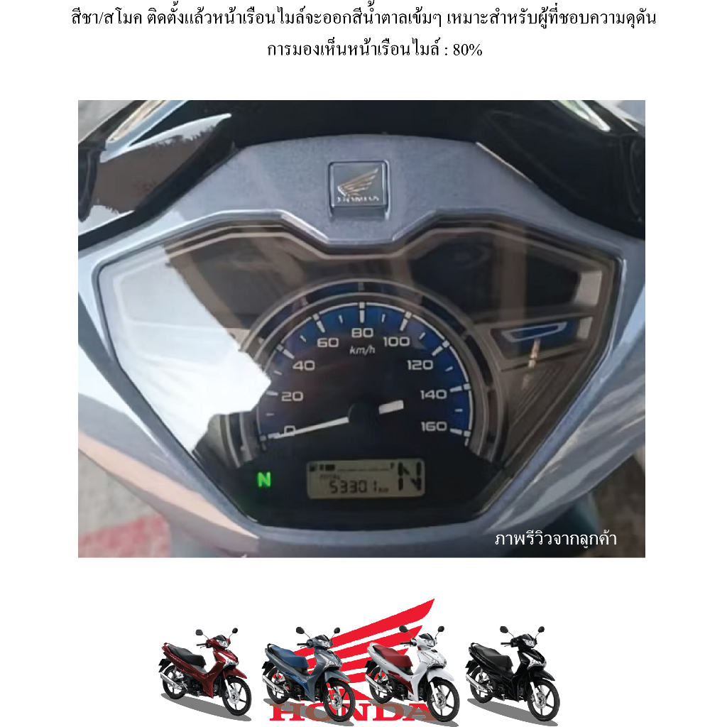 ฟิล์มกันรอยหน้าเรือนไมล์ WAVE 125i ปี 2023 - 2025  แถมฟรีสติ๊กเกอร์เบ้ากุญแจสุดเท่ !! - รูปที่ 3