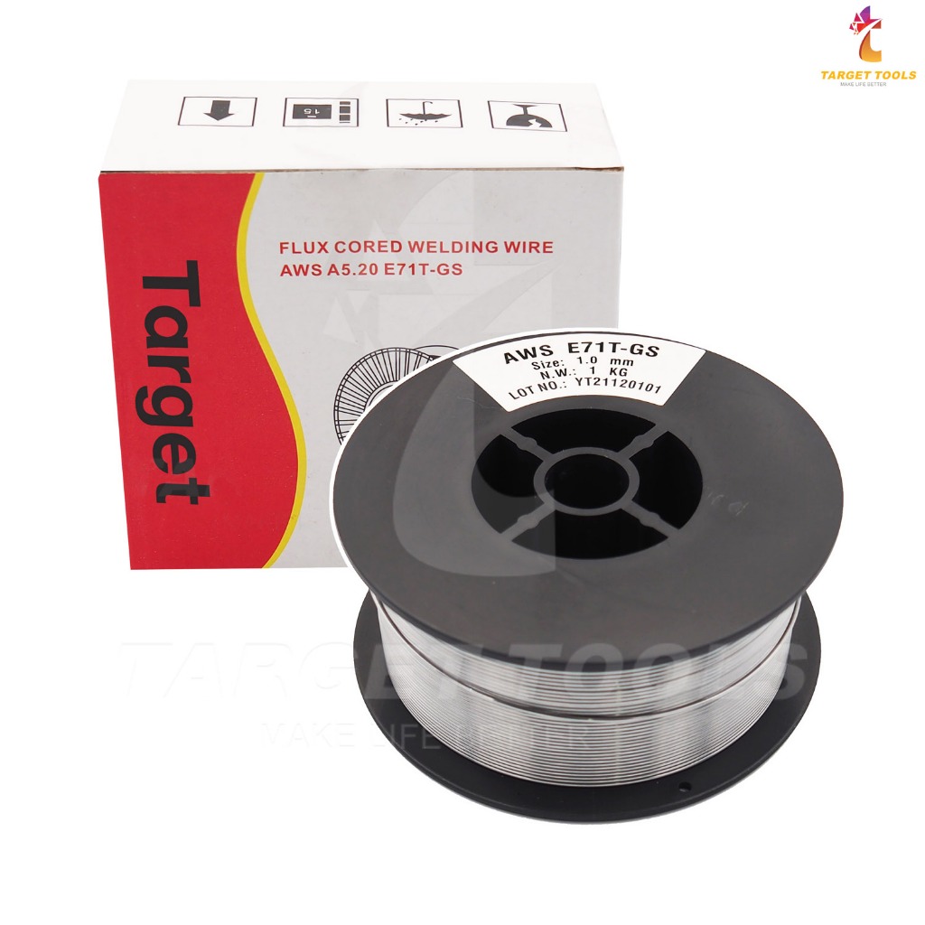 Target ลวดเชื่อมฟลักซ์คอร์ (FLUX CORE) ซีโอทูCO2 ลวดเชื่อมไม่ใช้แก๊ส ขนาด 1Kg 0.8m/ 1Kg 1.0m