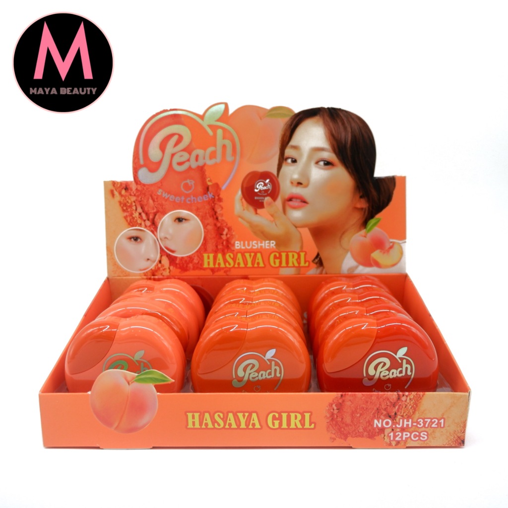 {12ตลับ} HASAYA GIRL Peach Color Blusher บลัชออนเนื้อแมทต์ โทนสีพีช เติมสีสันให้พวงแก้ม no.JH3721