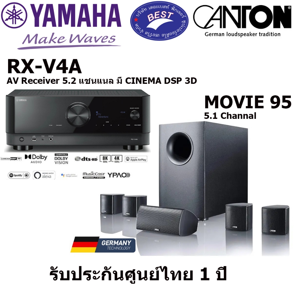 YAMAHA RX-V4A + CANTON MOVIE 95 SET 5.1 Channal