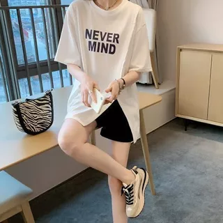 เสื้อยืดแขนสั้นผู้หญิงแฟชั่นฤดูร้อนมาใหม่ ผ่าข้าง oversize เสื้อผ้าสาวอวบไซส์ใหญ่สวยๆ เสื้อโอเวอร์ไซส์ทรงหลวมสไตล์เกาหลี
