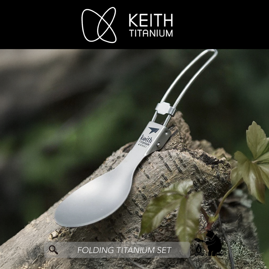 ชุดทานอาหาร ช้อน ส้อม ไทเทเนียม Folding Titanium set - Keith Titanium