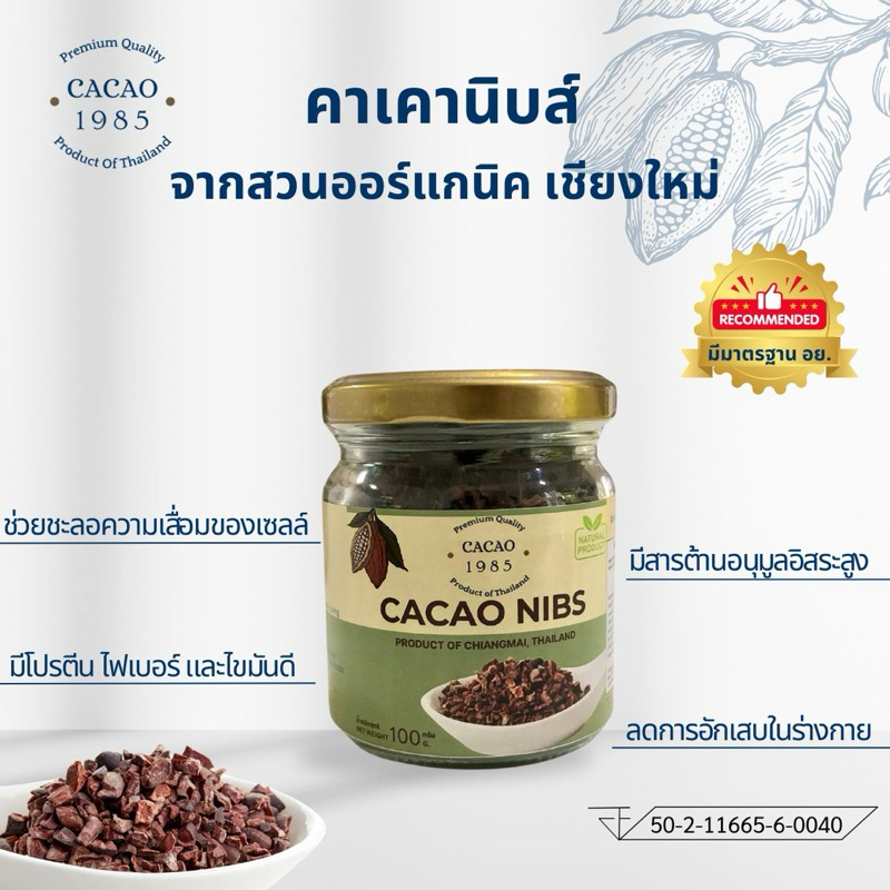 คาเคานิบส์ โกโก้นิบส์ออร์แกนิคขนาด 100 กรัม สารต้านอนุมูลอิสระสูง คุมหิวอิ่มนาน Keto IF Vegan ทานได้