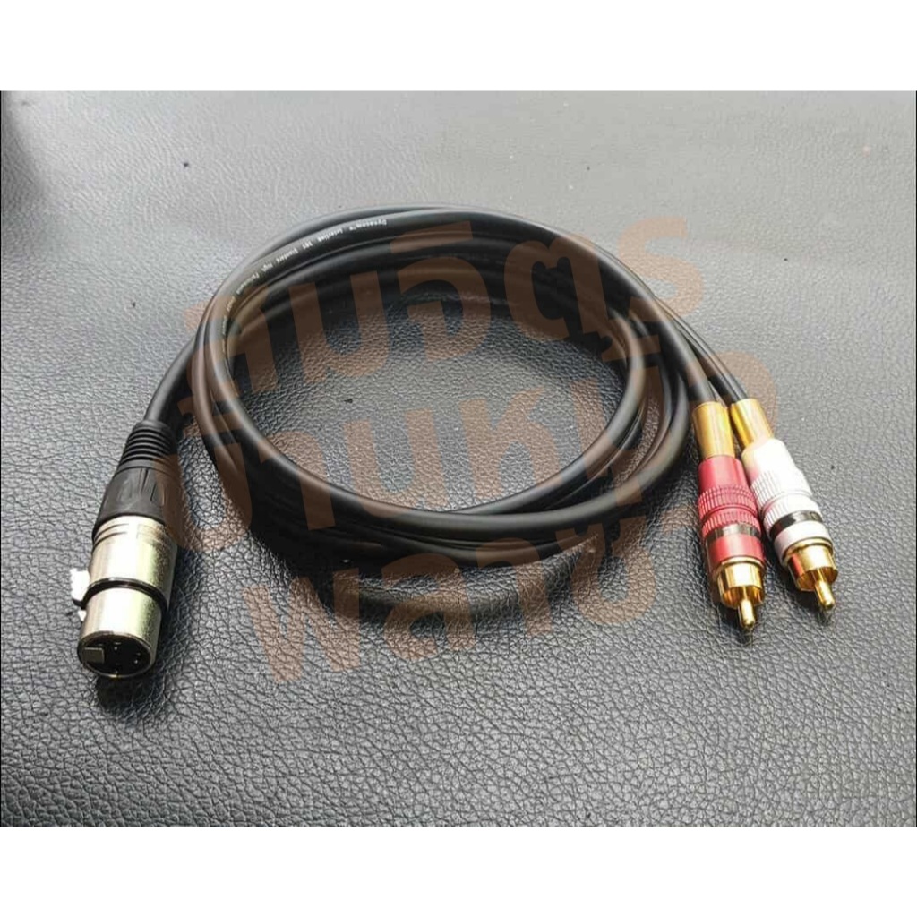 สาย XLR เมีย 1 ออก RCA 2 ทำจากสายชีลด์คู่โมโน 4.8 มิล ของ Dynacom แจ็คของ Mitsumi/Union..
