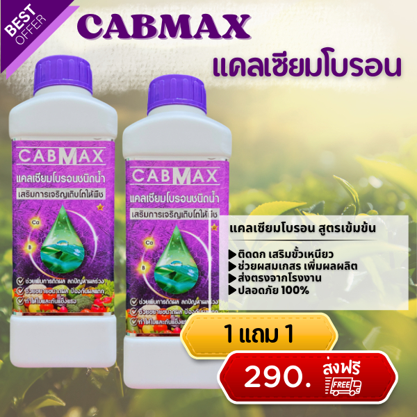 1 แถม 1 ปุ๋ยแคลเซียมโบรอน สูตรเข้มข้น CABMAX เร่งดอก เร่งผล เสริมขั้วเหนียว ( C2 )